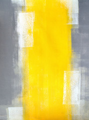 Grey and Yellow Abstract Art Painting