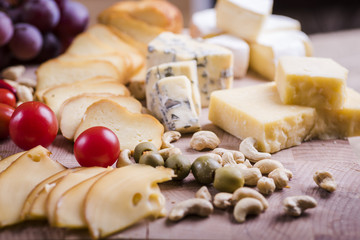 cheese platter and wine - a light snack