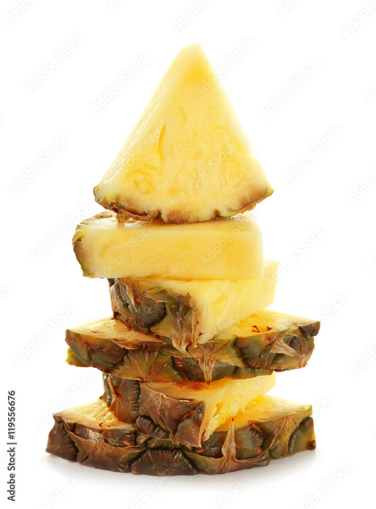 Pineapple slices, isolated on white
