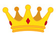 Golden crown cartoon icon. Vector jewelry for monarch.