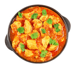Wall Mural - Chicken curry on a white background