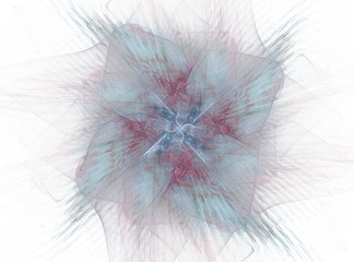 Wall Mural - blue glowing floral fractal