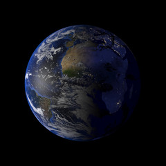 Wall Mural - earth solar system planet on black background 3d rendering. elements of this image furnished by nasa