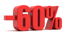 60 Percent Discount 3d Text
