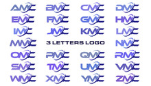 3 Letters Modern Generic Swoosh Logo AMC, BMC, CMC, DMC, EMC, FMC, GMC, HMC, IMC, JMC, KMC, LMC, MMC, NMC, OMC, PMC, QMC, RMC, SMC, TMC, UMC, VMC, WMC, XMC, YMC, ZMC