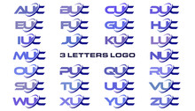 3 Letters Modern Generic Swoosh Logo AUC, BUC, CUC, DUC, EUC, FUC, GUC, HUC, IUC, JUC, KUC, LUC, MUC, NUC, OUC, PUC, QUC, RUC, SUC, TUC, UUC, VUC, WUC, XUC, YUC, ZUC