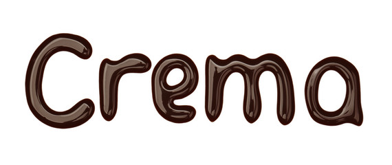 Canvas Print - Word CREMA made of chocolate isolated on white