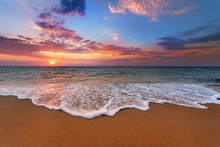 Colorful Ocean Beach Sunrise.