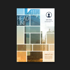 Wall Mural -     Flyer or Cover Design with Skyscrapers 