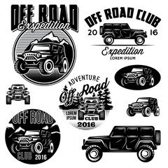 Wall Mural - vector templates for SUVs off-road sport club logos