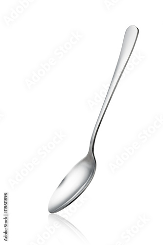 Fotografie, Obraz Stainless steel spoon isolated on white background