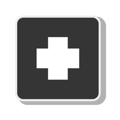 Sticker - symbol cross medical medicine design vector illustration eps 10