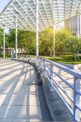 Sticker - beautiful park and glass canopy at a sunny day