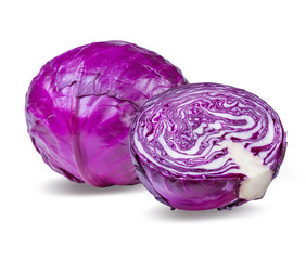 red cabbage isolated on white