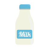 Fototapeta Panele - bottle milk glass isolated vector illustration eps 10