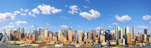 Manhattan Midtown Skyline Panorama Over Hudson River, New York