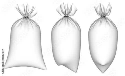 Download Transparent Plastic Bag 3d Illustration Set Isolated On White Stock Illustration Adobe Stock