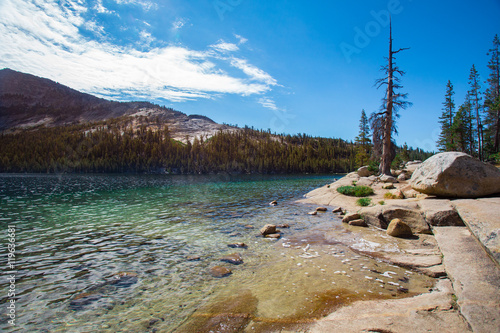 Fotomural Parque Nacional de Yosemite vista del lago Tenaya a lo largo del paso Tioga
