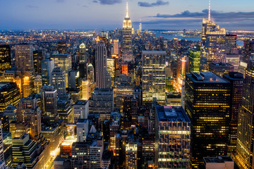 Wall Mural - Panoramic view of New York City at sunset