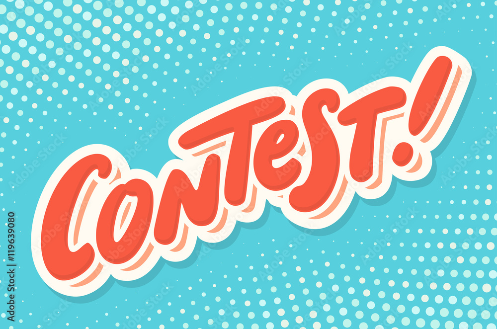 Contest banner. Hand lettering. Stock Vector | Adobe Stock