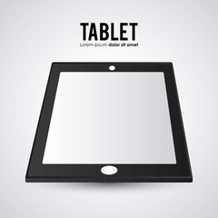 Tablet one black device display gadget technology tool icon. Isolated design. Vector illustration