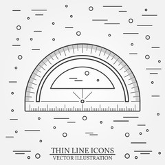 Protractor on white background.