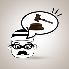 Sticker - man criminal law icon vector illustration eps10