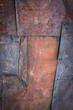 old rusty metal sheets nailed overlapping. background