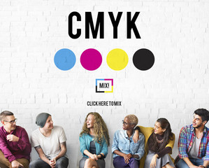 Wall Mural - CMYK Color Printing Ink Color Model Concept