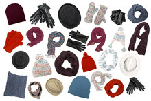 Isolated Hats, Gloves And Scarves