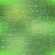 © EvgeniyBobrov - Recondite chemical equations and formulas on blurred green background, seamless pattern