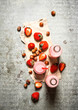 © Artem Shadrin - Strawberry juice with nuts on the old fabric.