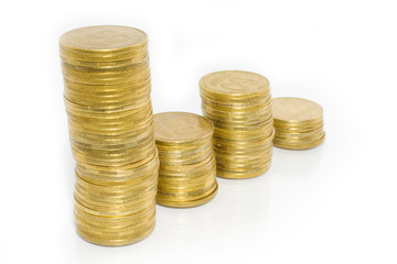 Coins diagram on a white background