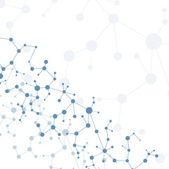 Structure molecule and communication Dna, atom, neurons. Science concept for your design. Connected lines with dots. Medical, technology, chemistry, science background. Vector illustration.