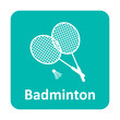 © StockKing - Badminton rackets with shuttlecock vector icon for web and mobil