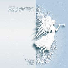Fotobehang - Christmas card with angel