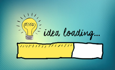 Loading bar with bulb, creativity, big idea, innovation concept, vector illustration sketch