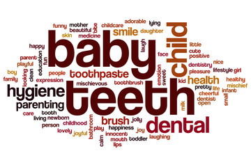 Sticker - Baby teeth word cloud