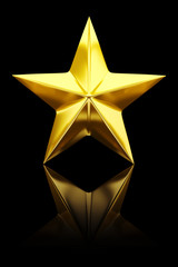 Wall Mural - shiny golden star - 3d rendering