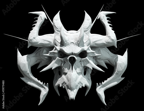Cuadros en Lienzo Skull design on a black background for Halloween.
