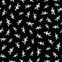 Running man seamless pattern