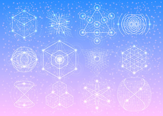 Wall Mural - Sacred geometry symbols collection.