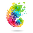 Abstract element, multicolored design concept