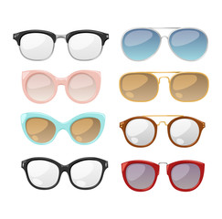 Sticker - Vector glasses isolated on white background.