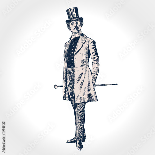 Fotomural Elegant proud man of the nineteenth century