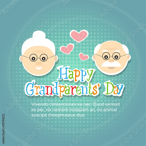 Grandfather With Grandmother Happy Grandparents Day Greeting Card