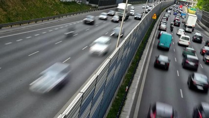 Sticker - Six lane controlled-access highway in Poland.