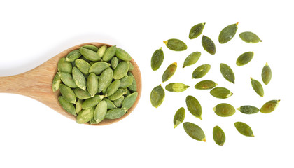 pumpkin seeds isolated on white background