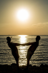 Wall Mural - Silhouette of the loving couple