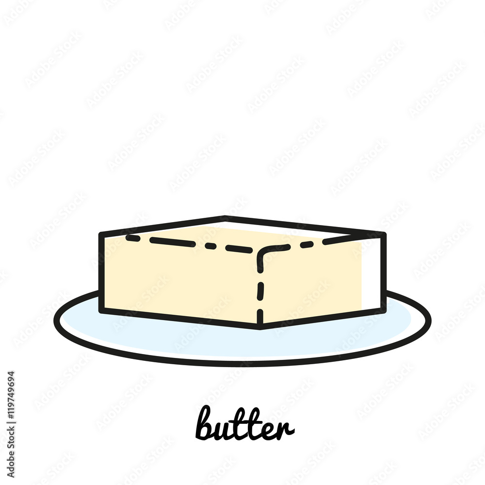 Line art butter icon. Infographic element Stock Vector | Adobe Stock